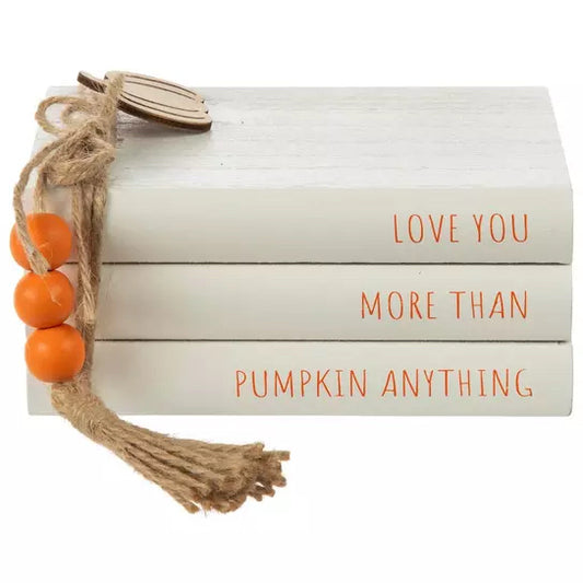 Pumpkin Everything Stacked Book Decor