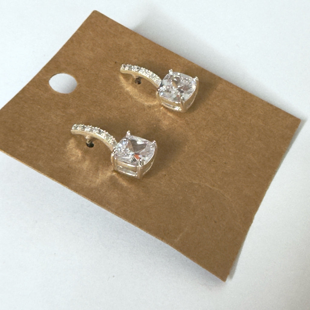 Cushion-Cut Drop Earrings