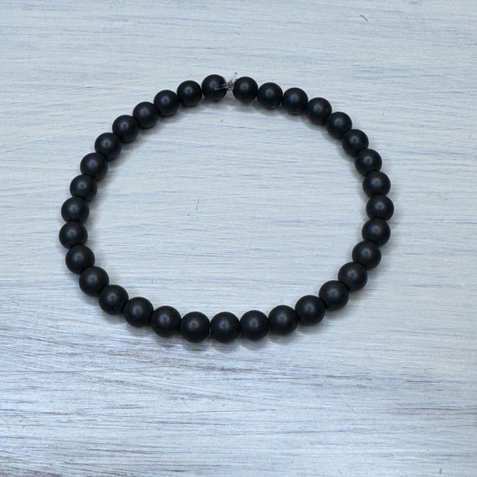 Inga Ann's Charcoal Gray Beaded Bracelet
