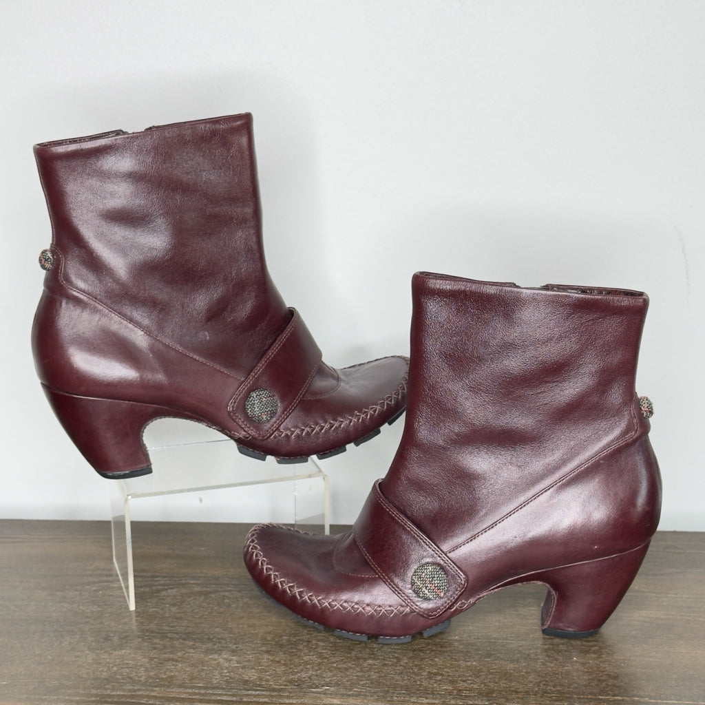 Indigo Leather Booties - Size 8