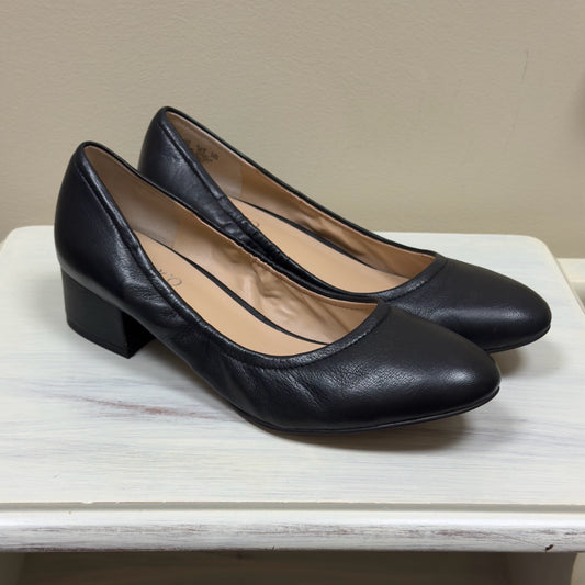 FRANCO SARTO Women’s Black Hartford Leather Pumps - Size: 7