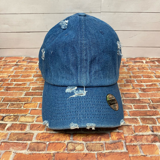 Distressed Denim Ball Cap