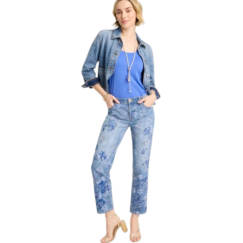 Chico's Embellished Girlfriend Crop Jeans - Size 14