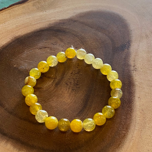 Inga Ann's Beaded Bracelet - Yellow Dyed Agate