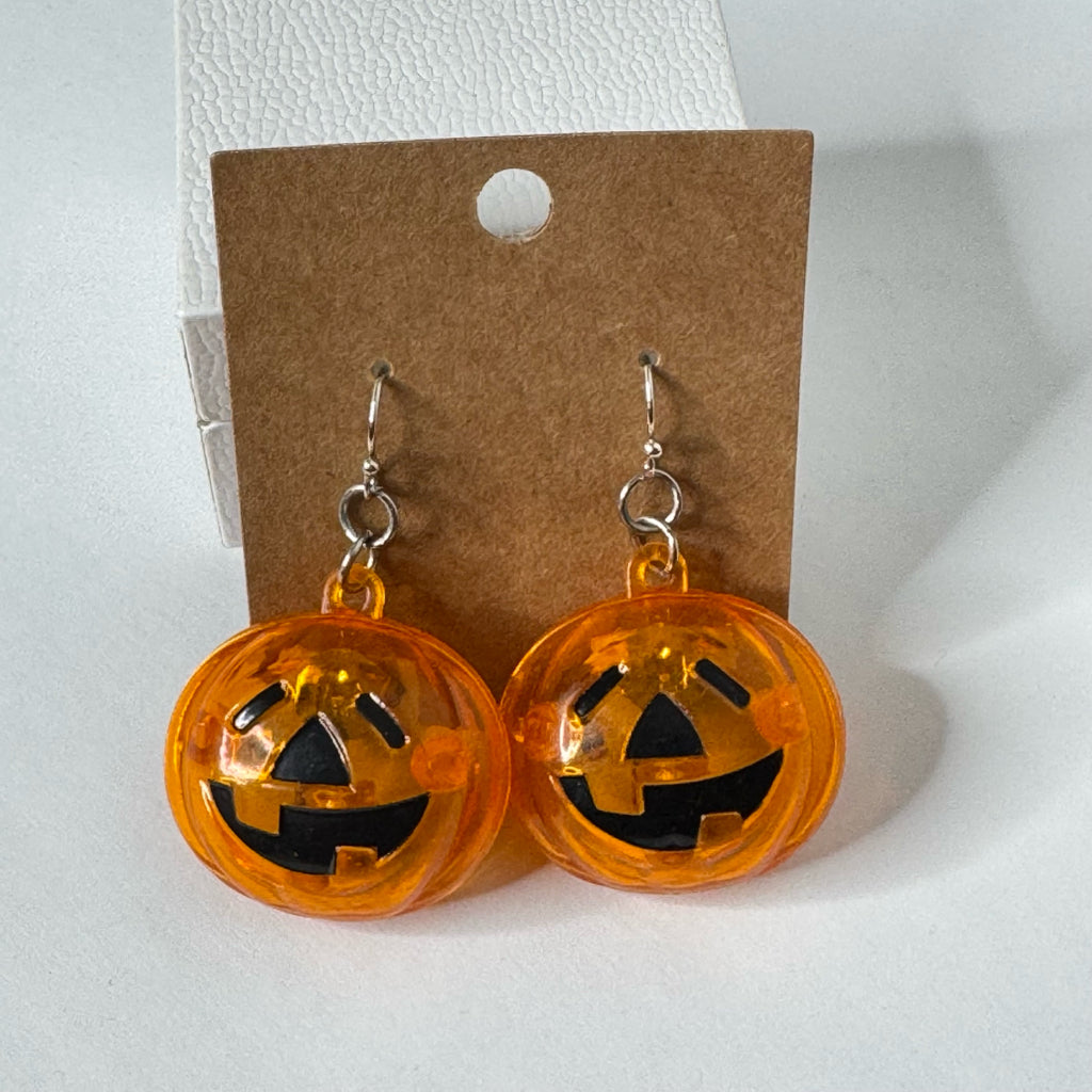 Flashing Pumpkin Dangle Earrings