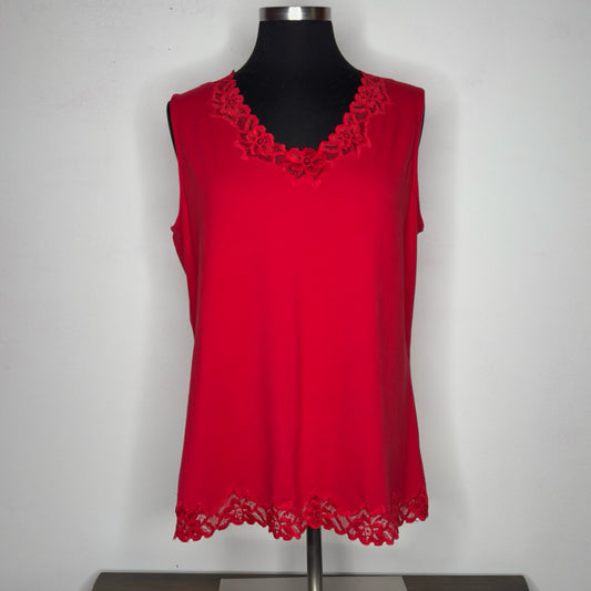 Coldwater Creek Lace Trim Tank Top - Size Large (14)