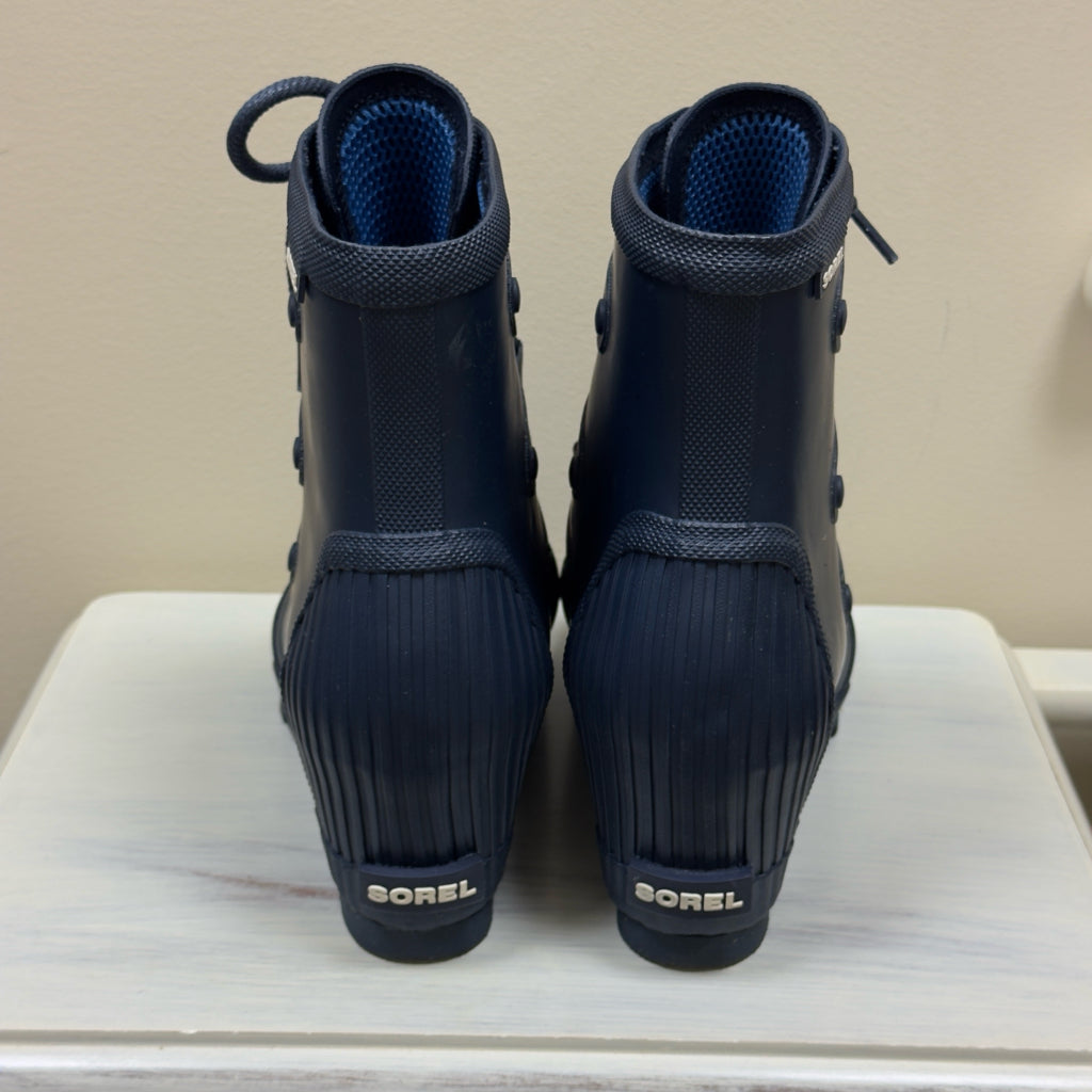 Sorel Joan Of Arctic Wedge Rain Boot Blue - Size 9.5
