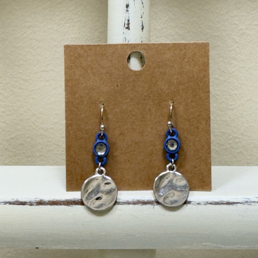 Silver/Blue Dangle Earrings