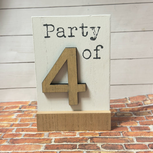 Party of 4 Sign