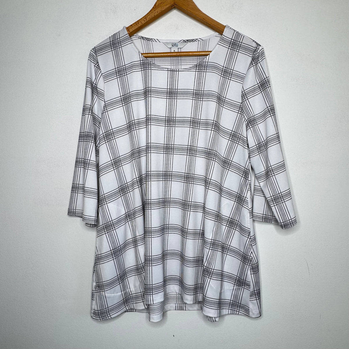Croft & Barrow Plaid Top With Pockets - Size XL