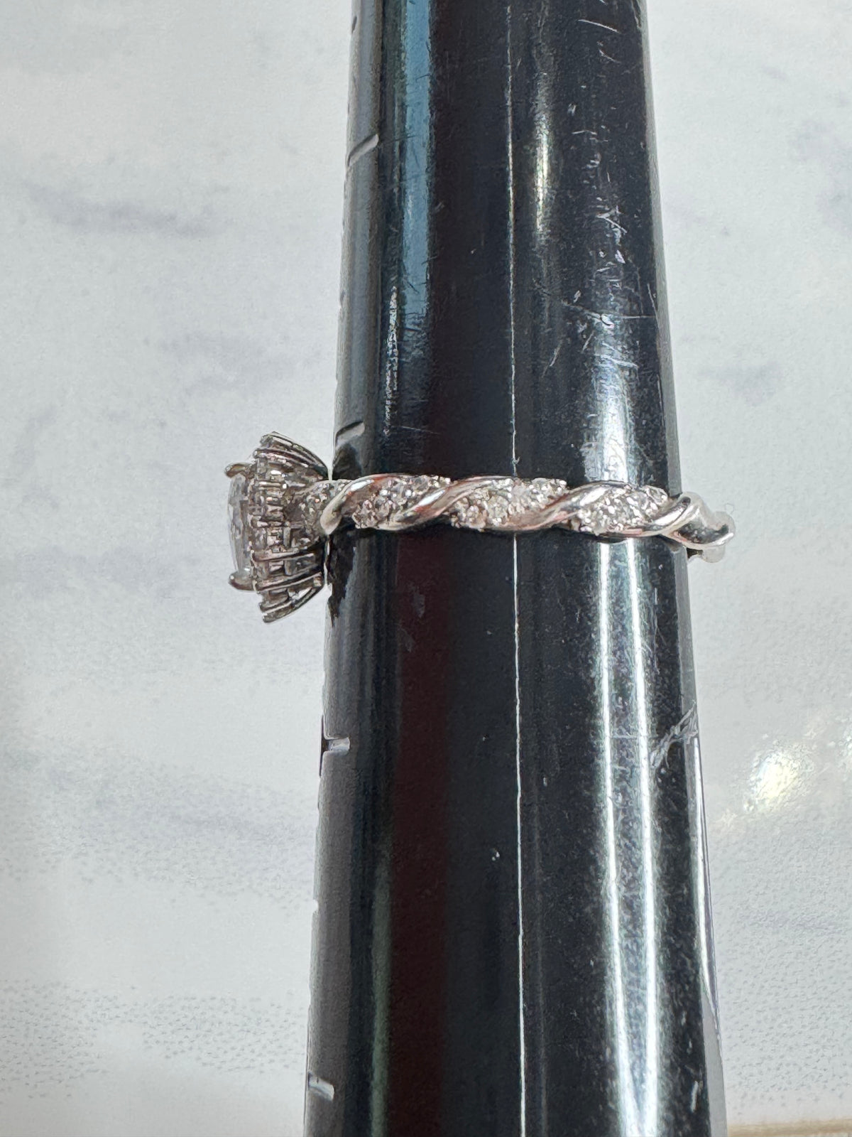 Heart-Cut Engagement Ring With Twisted Band - Size 9