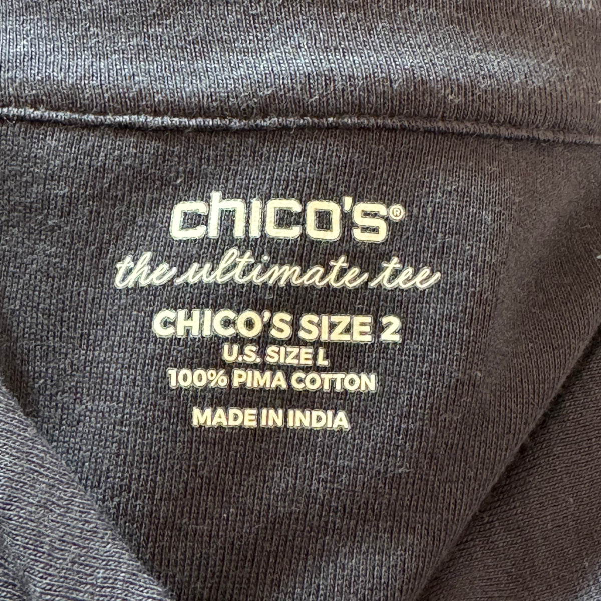 Chico’s The Ultimate Tee 3/4 Sleeve Tunic Top - Size Large