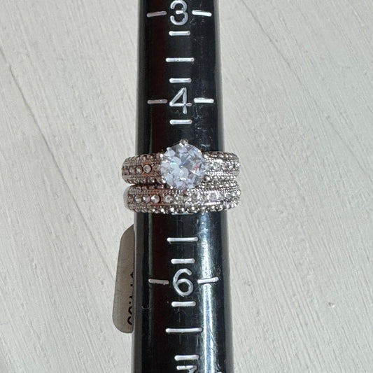 Vintage Style Engagement Wedding Ring Set - Size 5