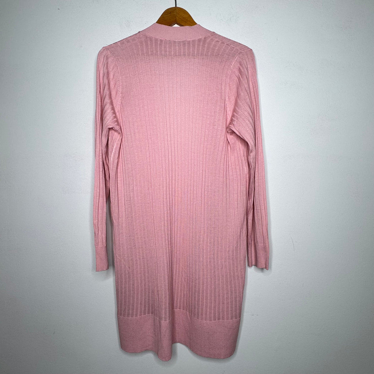 Loft Ribbed Open Front Long Sleeve Lightweight Cardigan - Size Large