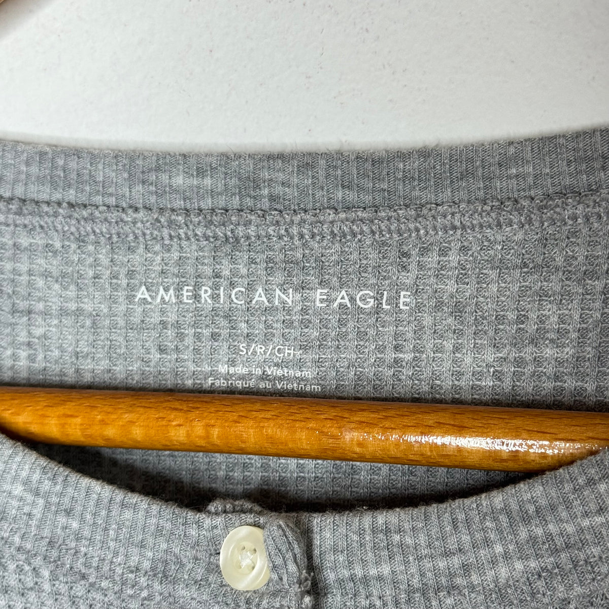 American Eagle Cropped Long Sleeve Thermal Top - Size Small