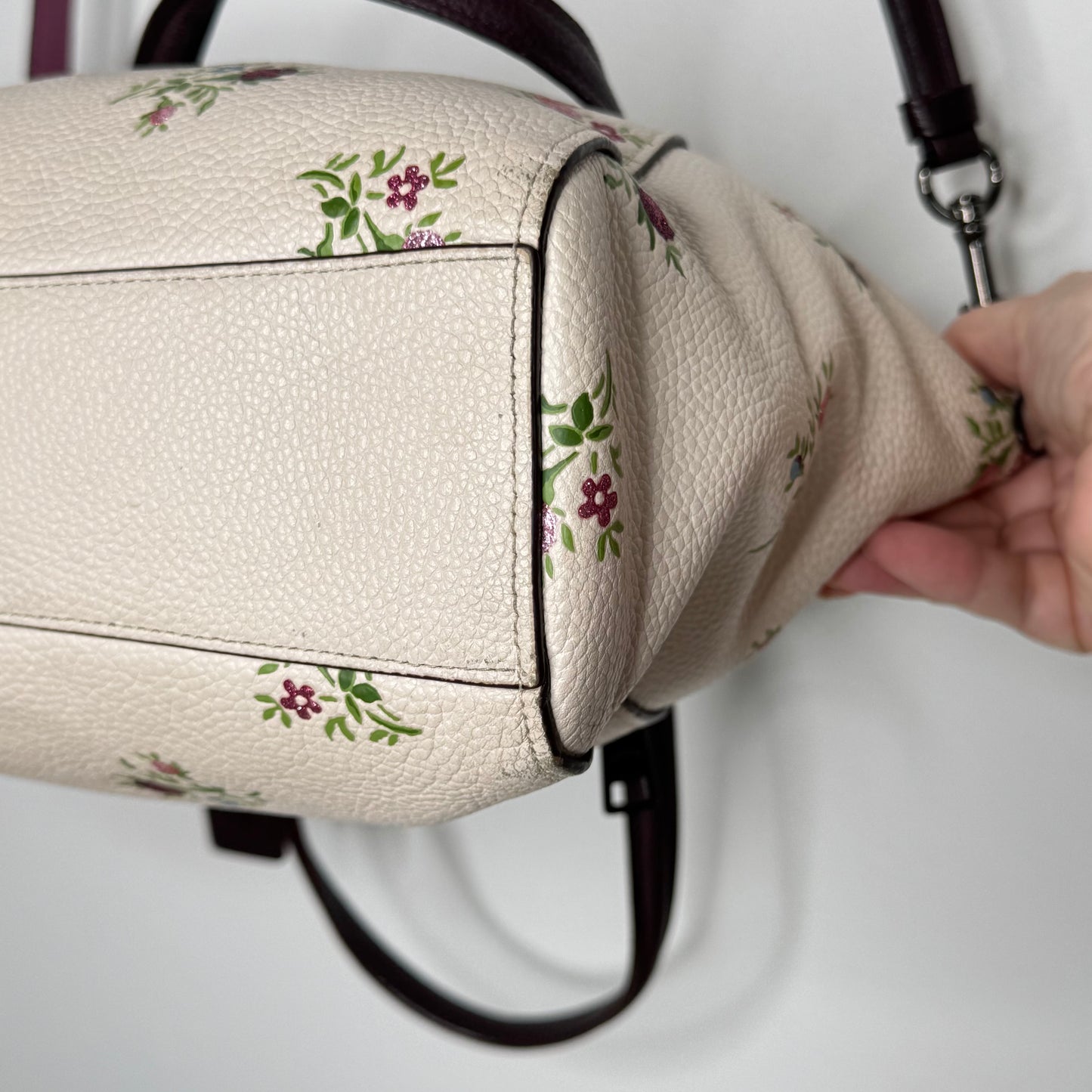 Coach Prairie Peyton Mimi Rose Leather Handbag