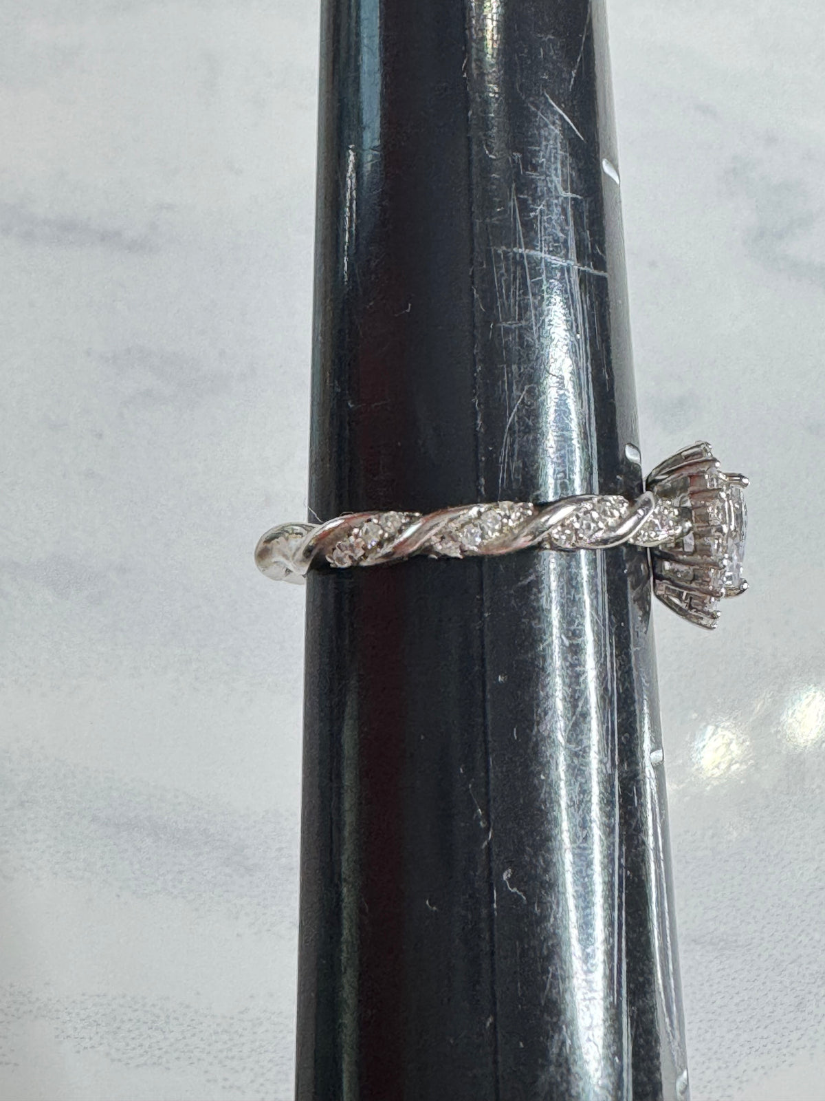 Heart-Cut Engagement Ring With Twisted Band - Size 9