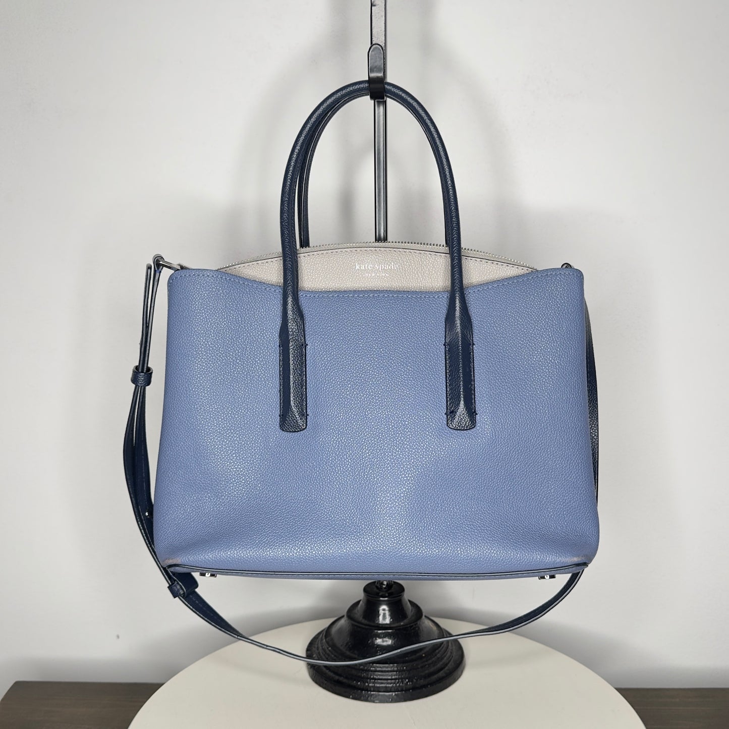 Kate Spade Margaux Celestial Blue Colorblock Pebble Leather Handbag