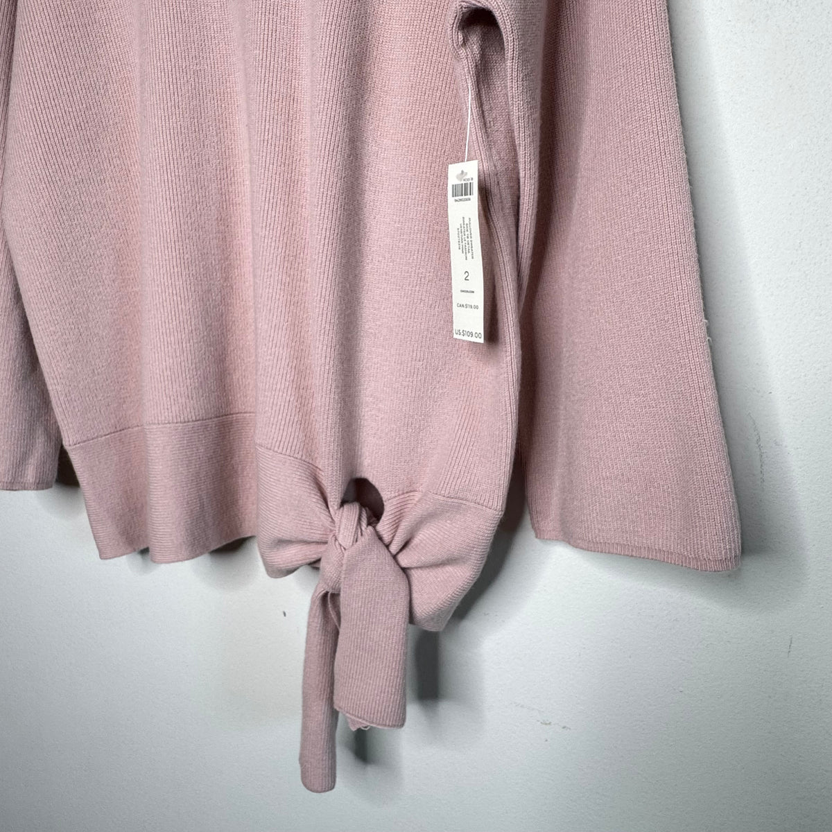 Chico’s Side Tie Mock Neck Cashmere Blend Sweater — Size Large