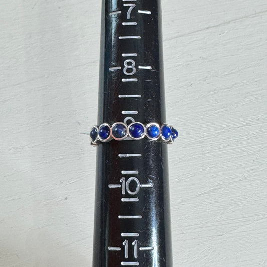 Cobalt Blue Beaded Eternity Ring - Size 9