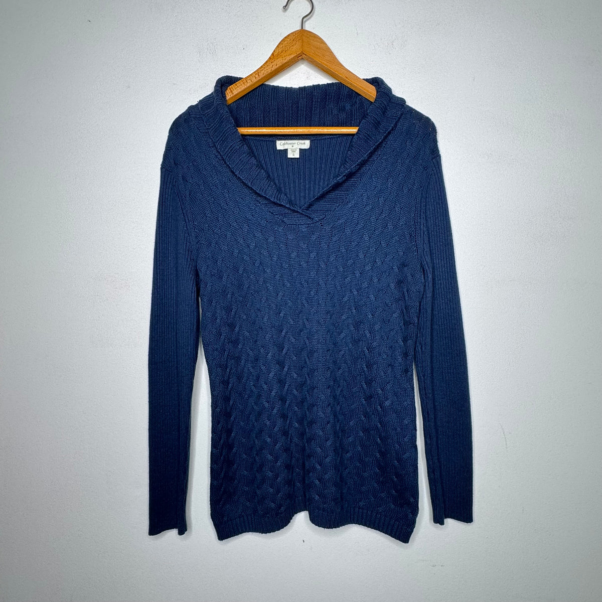 Coldwater Creek Cable Knit V-Neck Sweater - Size Large (14)