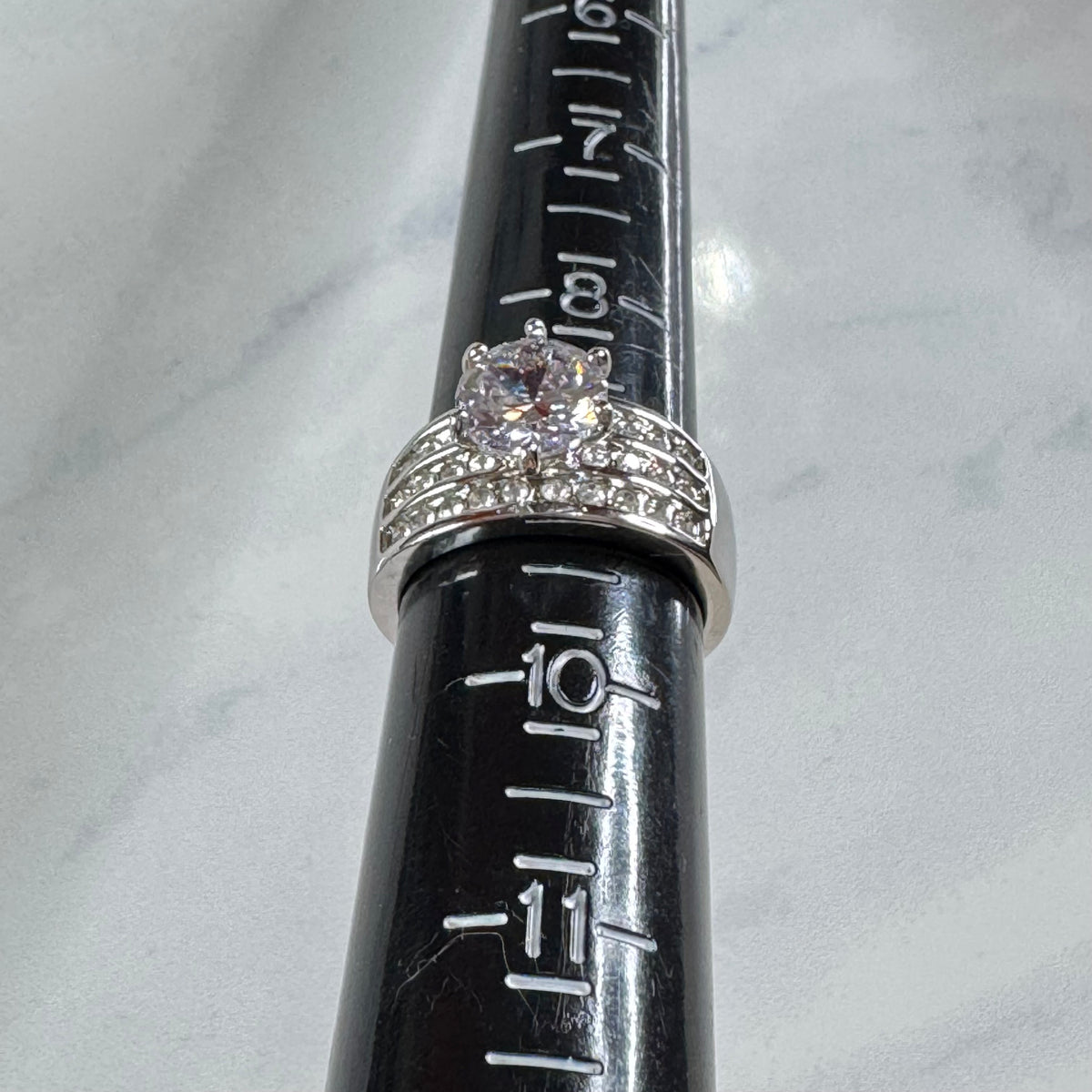 Eternal Radiance Wide Band Solitaire Ring - Size 9