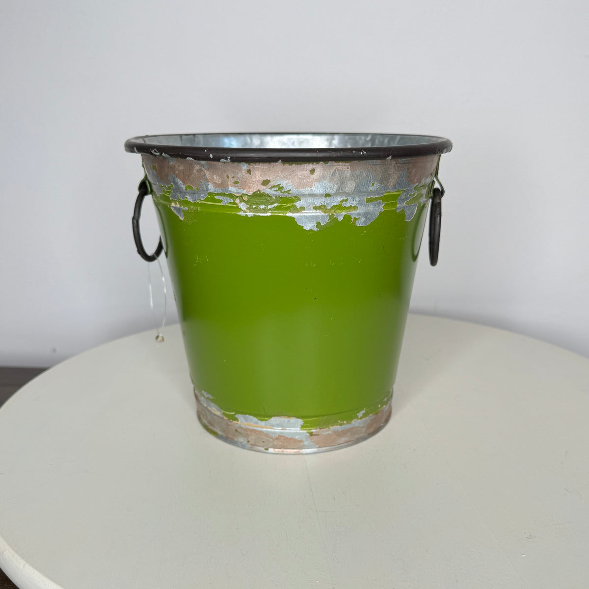 Chippy Green Galvanized Metal Pail