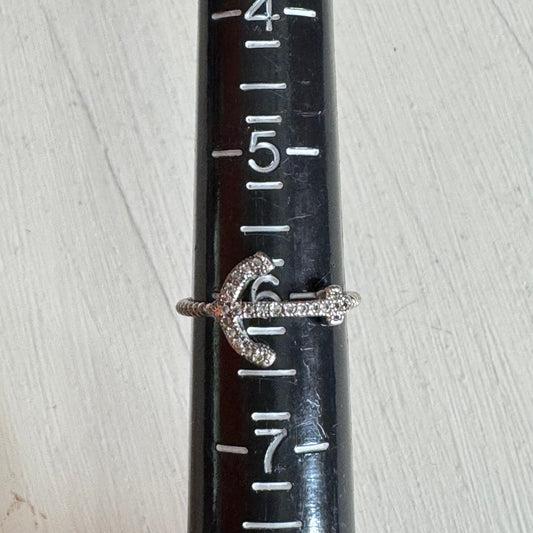 Sterling Silver Anchor Ring - Size 6