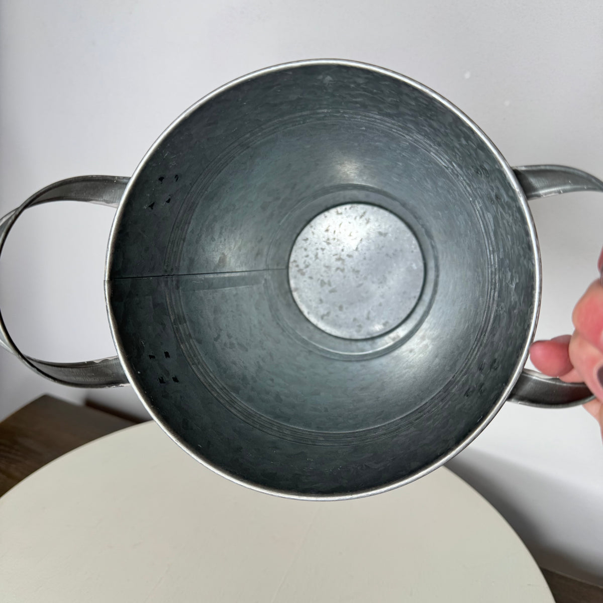 Galvanized Metal Pail With Handles - 9”