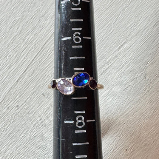 Asymmetrical Mixed Stone Cluster Ring - Size 7