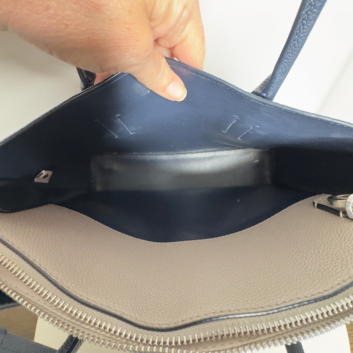 Kate Spade Margaux Celestial Blue Colorblock Pebble Leather Handbag