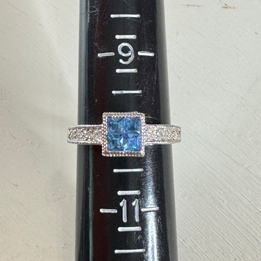 Quad Blue Stone Pace Accent Ring - Size 9