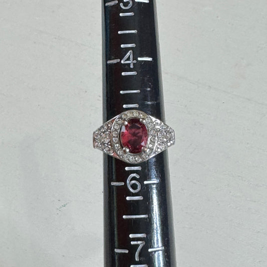 Pink Oval Cut Cocktail Ring - Size 5