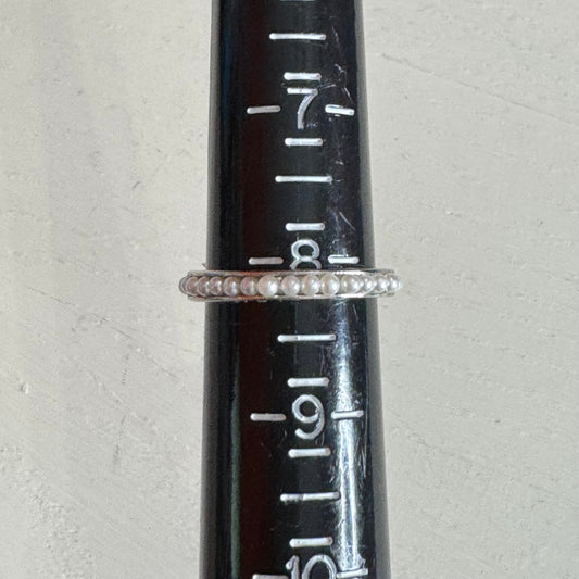 Faux Pearl Eternity Ring - Size 8