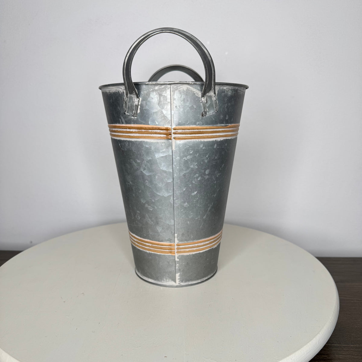 Galvanized Metal Pail With Handles - 9”