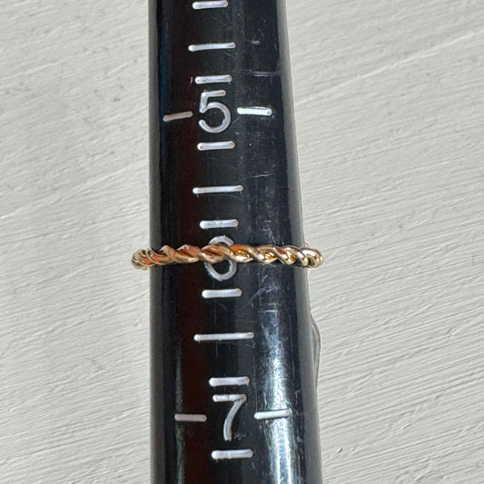 Gold Tone Twisted Rope Stacking Ring - Size 6