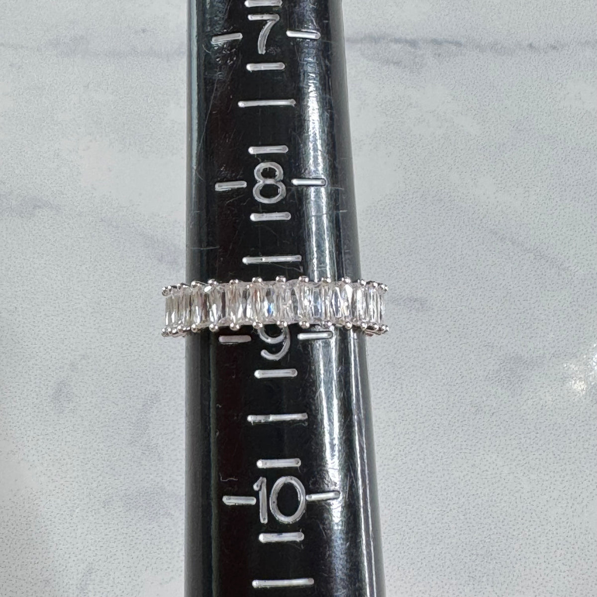Vertical Baguette Full Eternity Band - Size 9