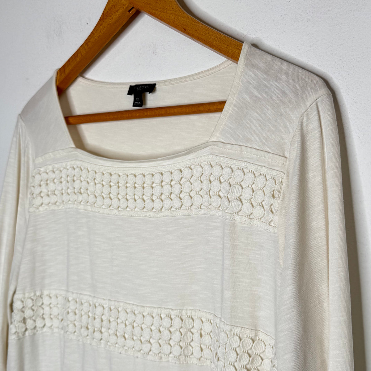 Talbots Crochet Lace Accent Top - Size 1X
