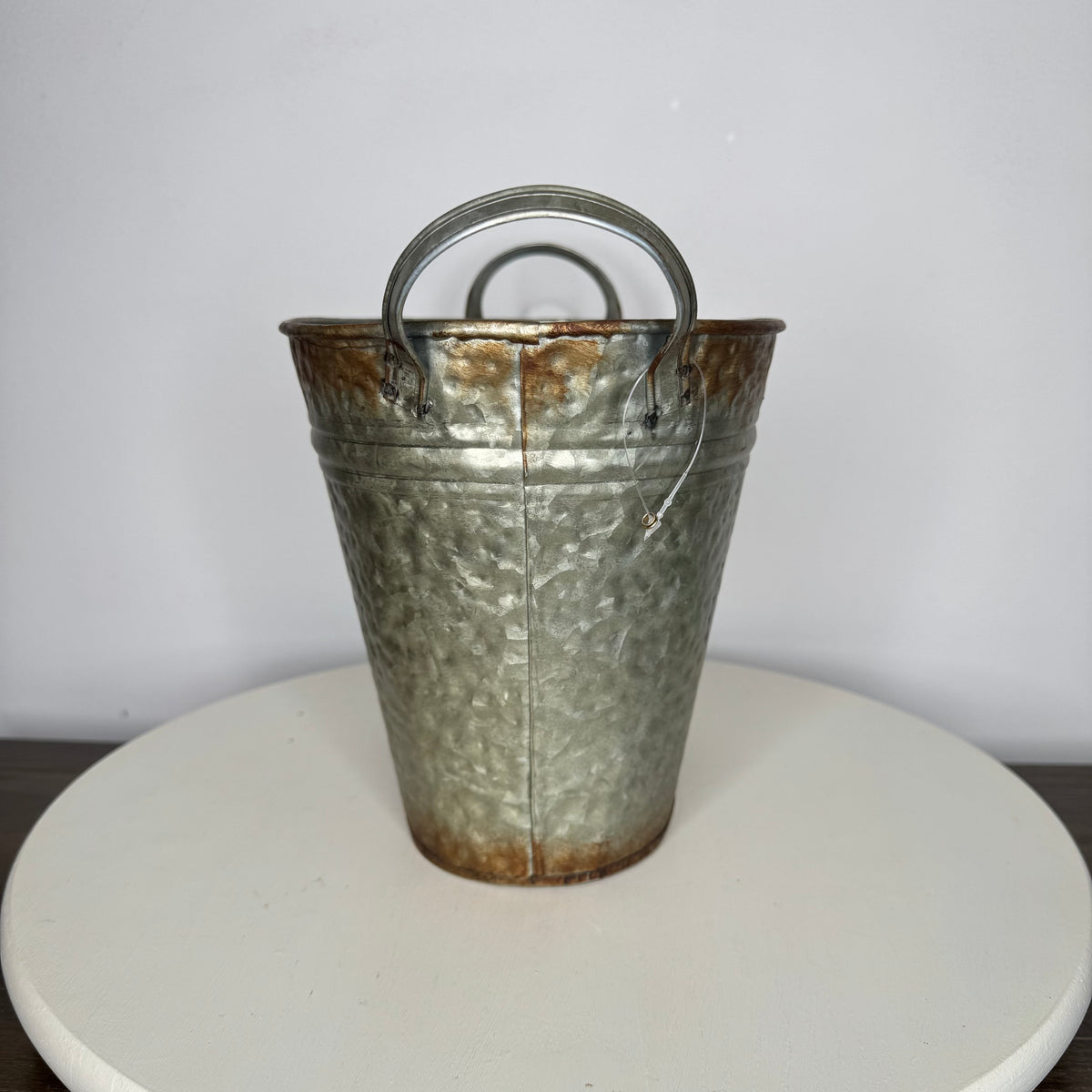 Farmhouse Galvanized Metal Pail With Handles