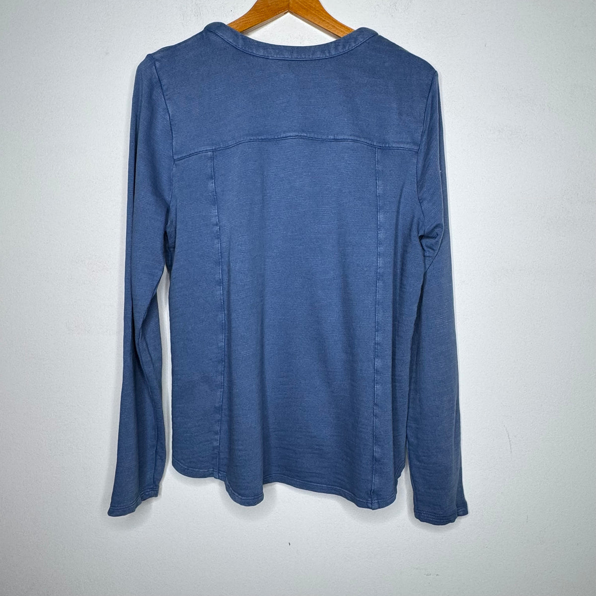 Pure Jill Tea Dyed Organic Cotton Henley Top - Size Large