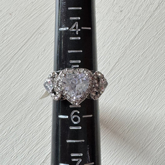 Faux Diamond Heart Promise Ring - Size 5