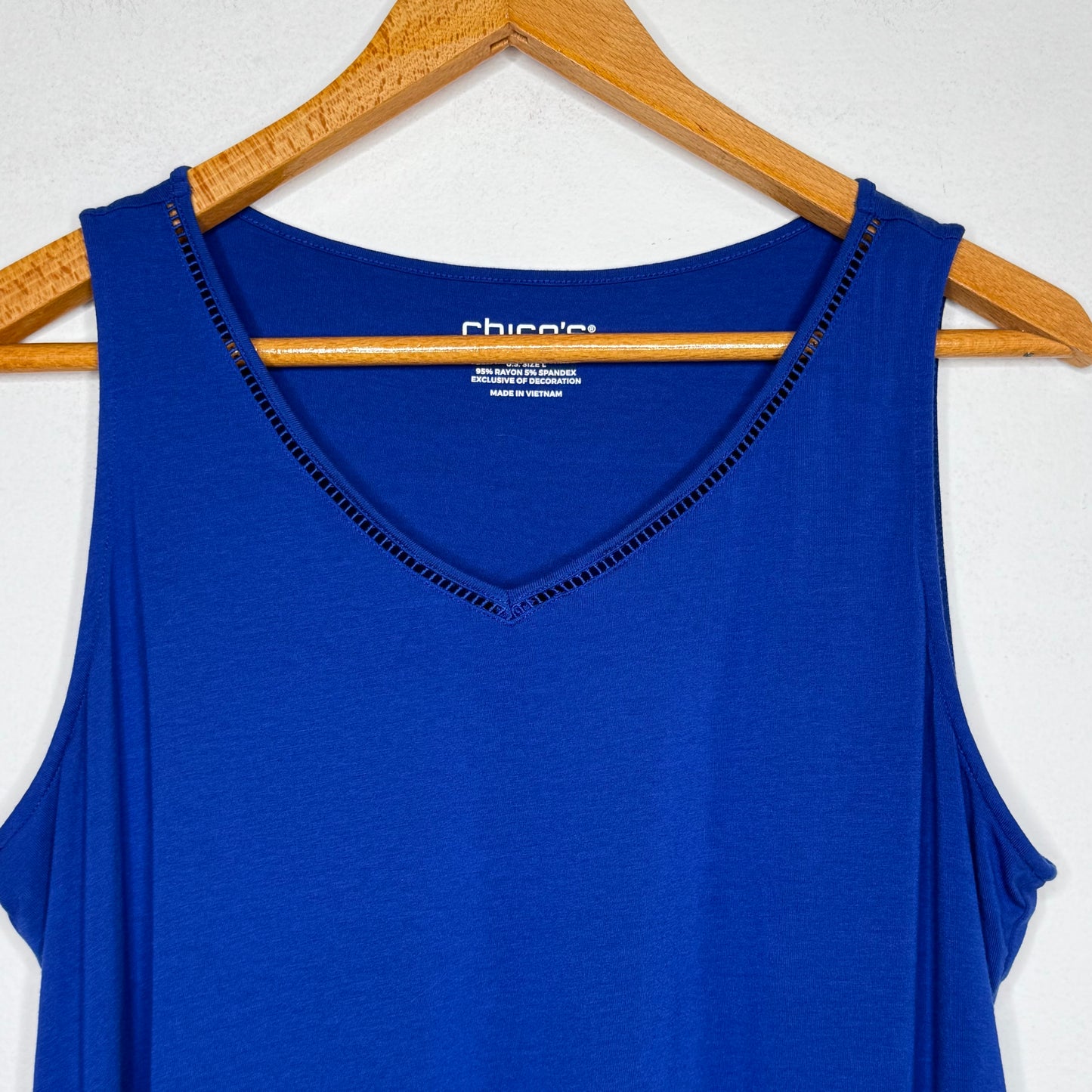 Chico’s Touch of Cool Eyelet Tank Top - Size Large