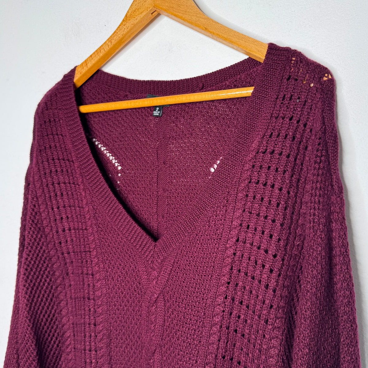 Torrid Cable Knit V-Neck 3/4 Sleeve Sweater - Size 2X