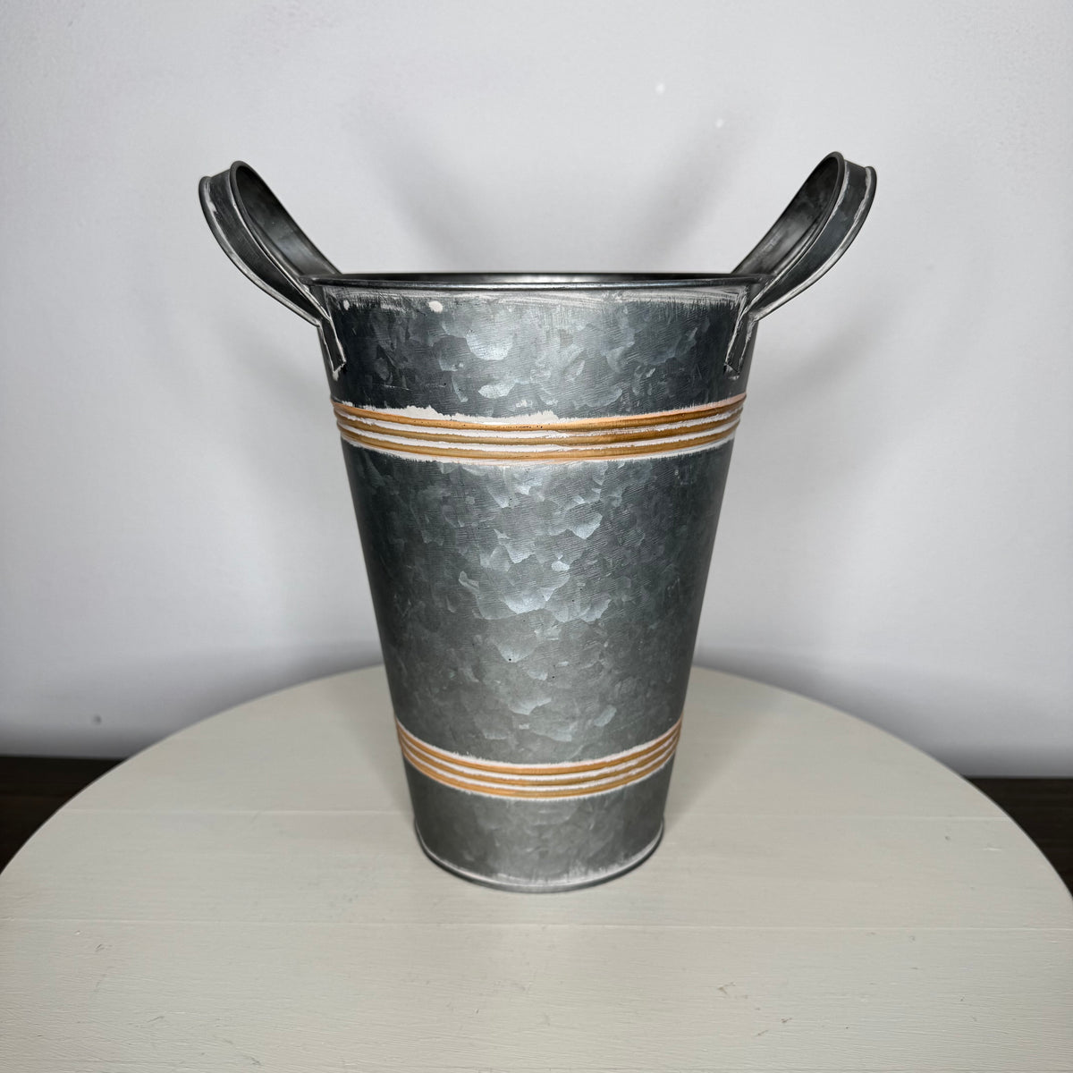 Galvanized Metal Pail With Handles - 9”
