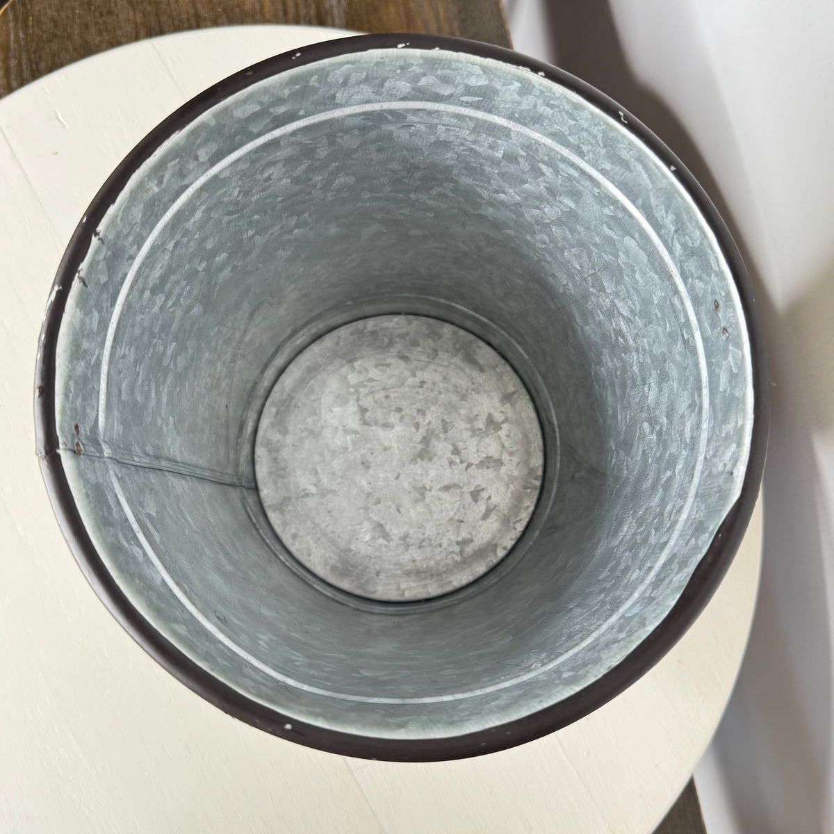 Chippy Green Galvanized Metal Pail