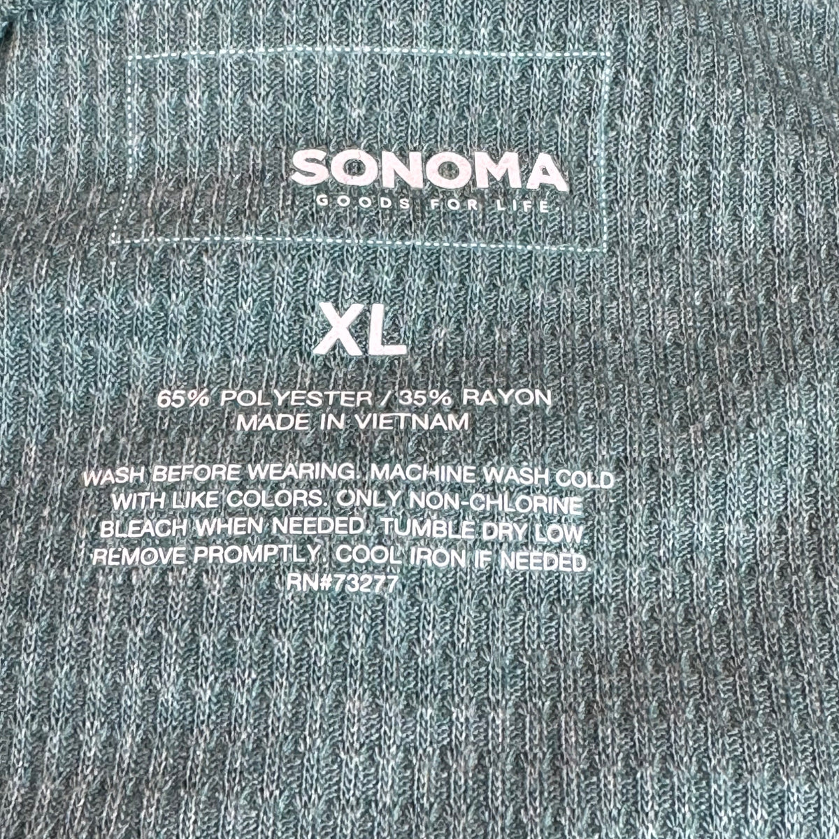 Sonoma Thermal 3/4 Dolman Sleeve Top - Size XL