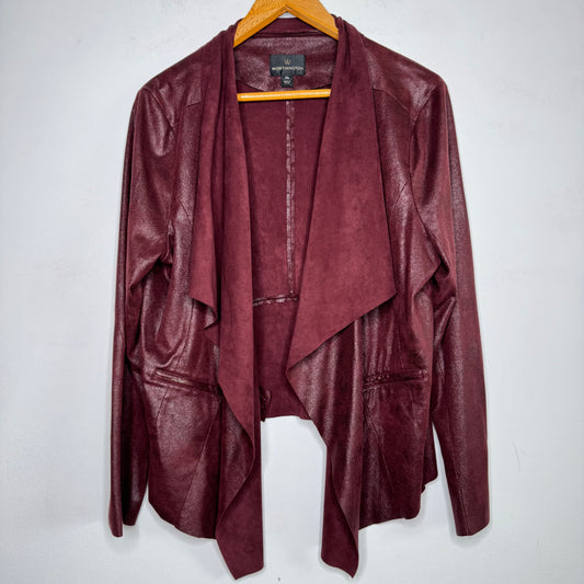 Worthington Suede-Like Drape Front Cardigan - Size XL