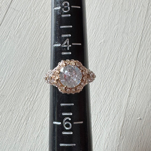 Vintage Style Round Cut Statement Ring - Size 5