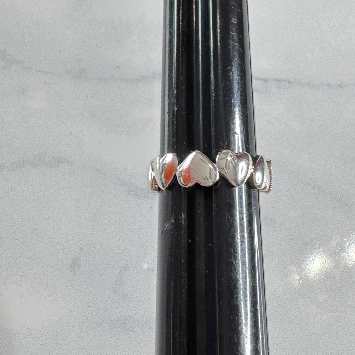 Pave Heart Eternity Band Ring - Size 9