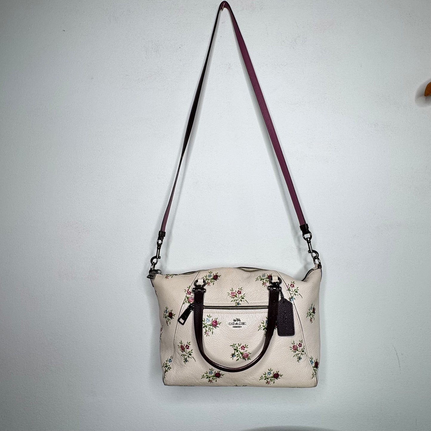 Coach Prairie Peyton Mimi Rose Leather Handbag